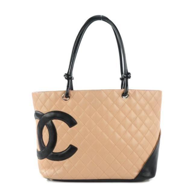 Chanel Bag Cambon Quilted Large Ligne Beige Calfskin Tote