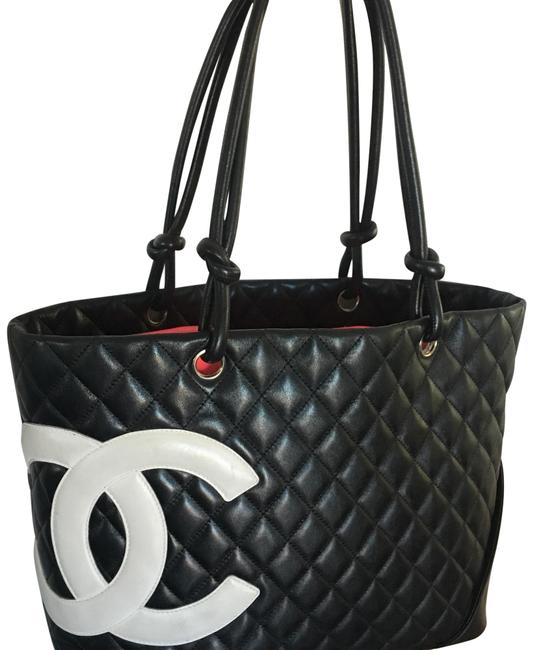 Chanel Cambon Quilted Large Ligne Black Calfskin Leather Tote