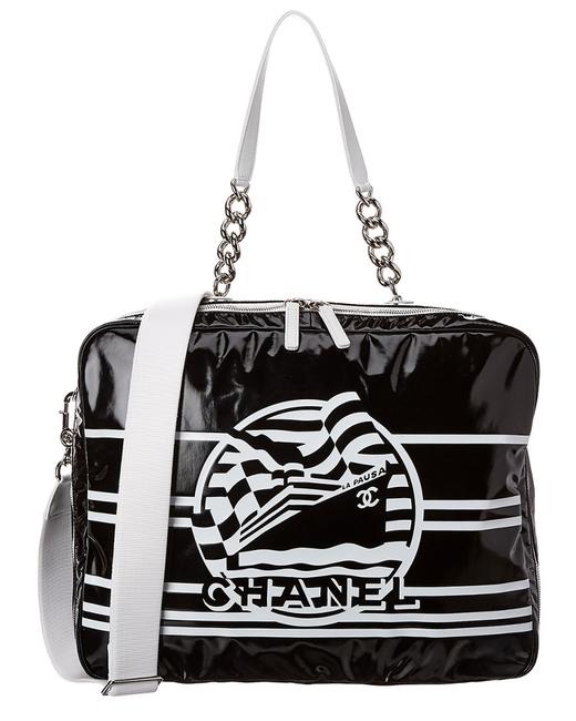 Chanel Camera Bag Pre owned Black Vinyl Large La Pausa No Color Tote