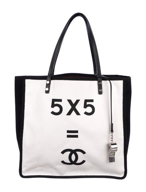 Chanel Canvas with Whistle Charm White Tote