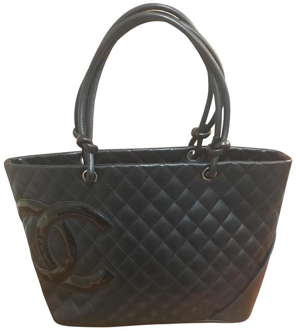 Chanel Carbon Ligne Cc Black Leather Tote