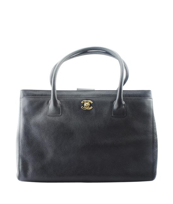 Chanel Caviar 153195 Black Leather Tote