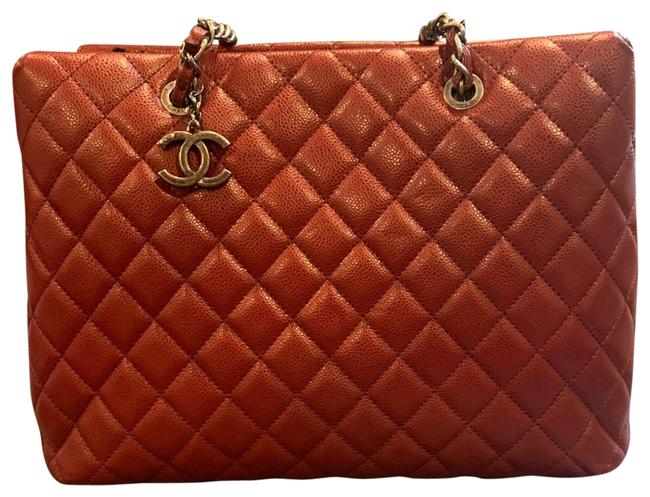 Chanel Caviar Dark Red Calfskin Leather Tote