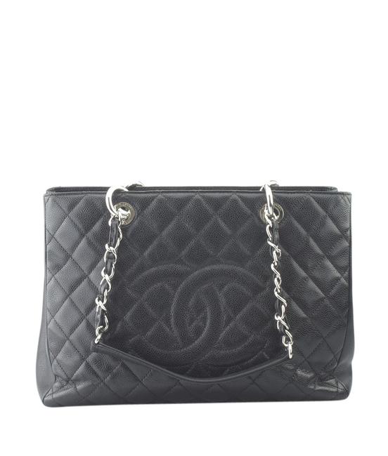 Chanel Caviar Quilted 153677 Black Leather Tote