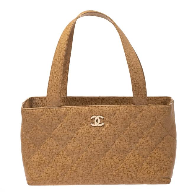 Chanel Cc Beige Caviar Leather Tote