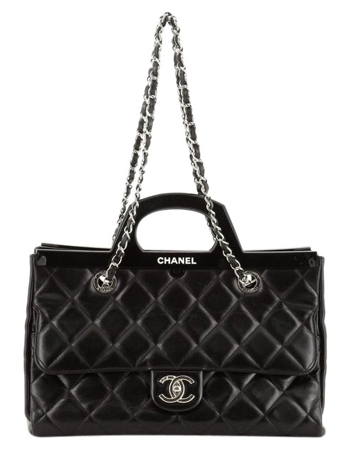 Chanel Cc Delivery Quilted Glazed Calfskin Small Tote