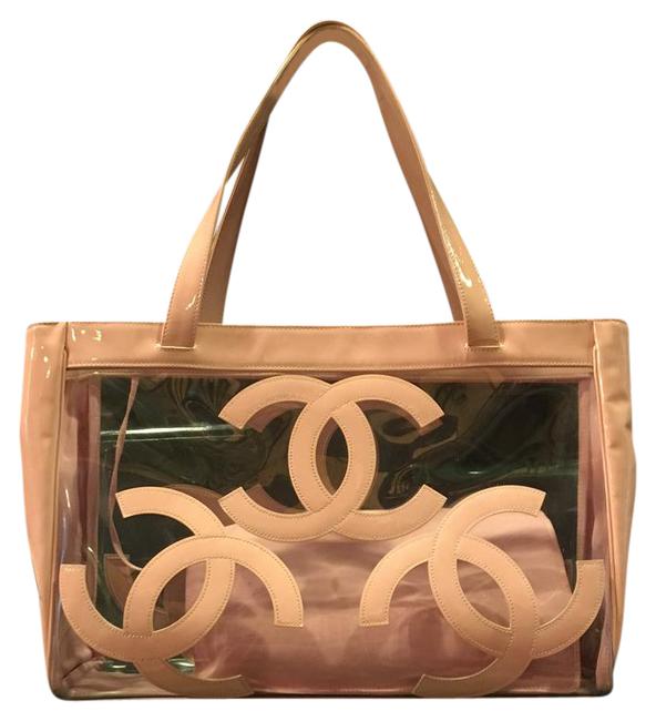 Chanel Cc PinkClear Vinyl Tote