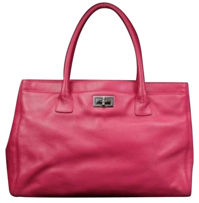 Chanel Cerf Dark Caviar 209409 Pink Leather Tote