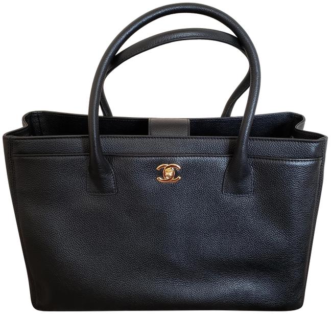 Chanel Cerf Discontinued Caviar with Gh Black Leather Tote