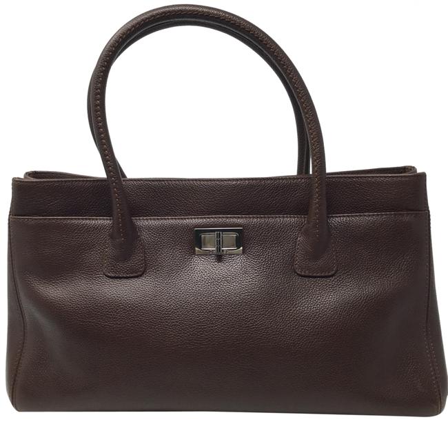 Chanel Cerf W EW Brown Caviar Leather Tote