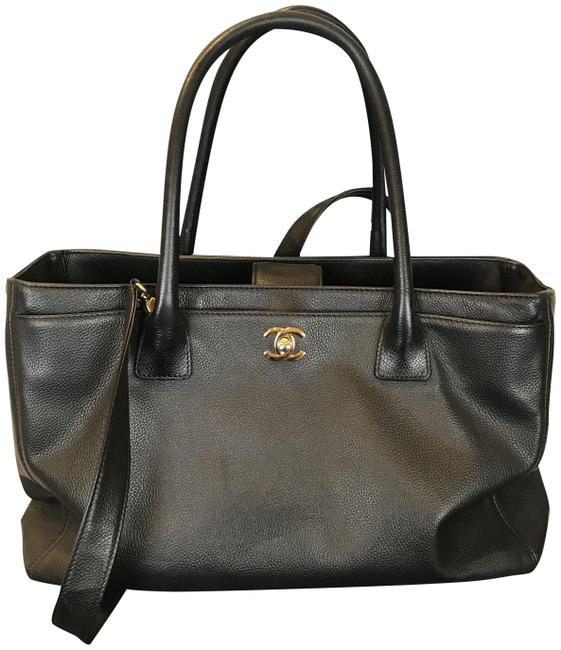 Chanel Cerf Executive Black Leather Tote
