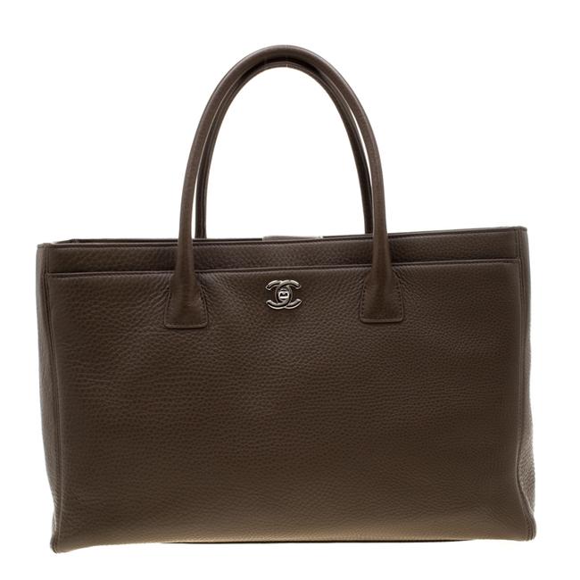 Chanel Cerf Executive Brown Leather Tote