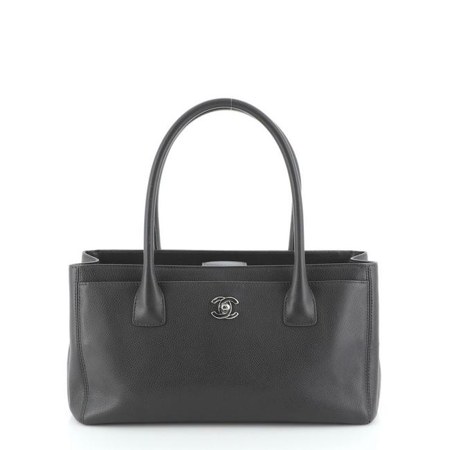 Chanel Cerf Executive Small Gray Leather Tote