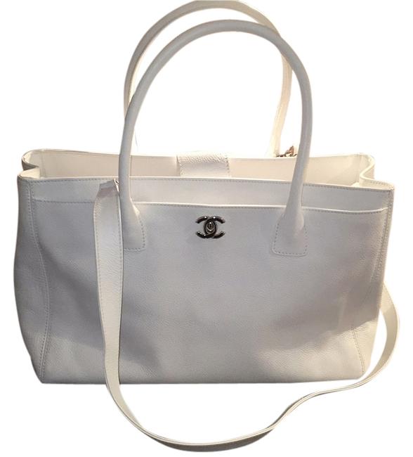 Chanel Cerf Two way White Caviar Leather Tote