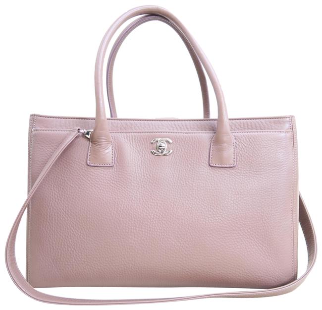 Chanel Cerf W W Strap Nude Pink Calfskin Leather Tote