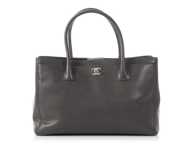 Chanel Cerf XL Gray Caviar Leather Tote