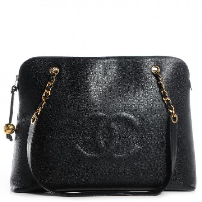 Chanel Chain Black Leather Tote
