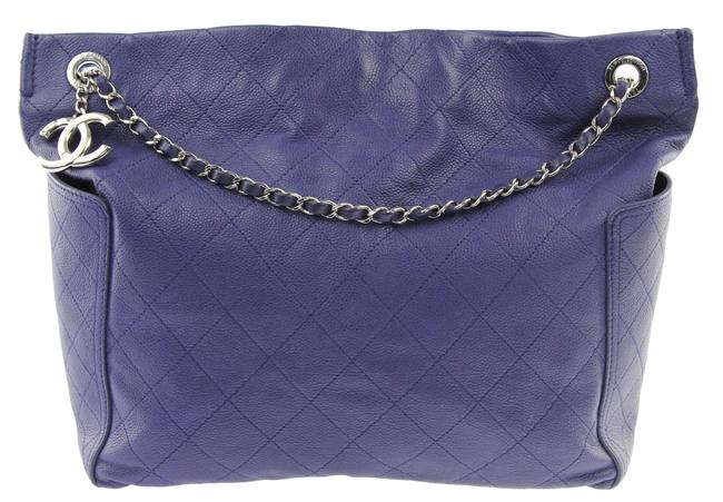 Chanel Chain Blue Leather Tote