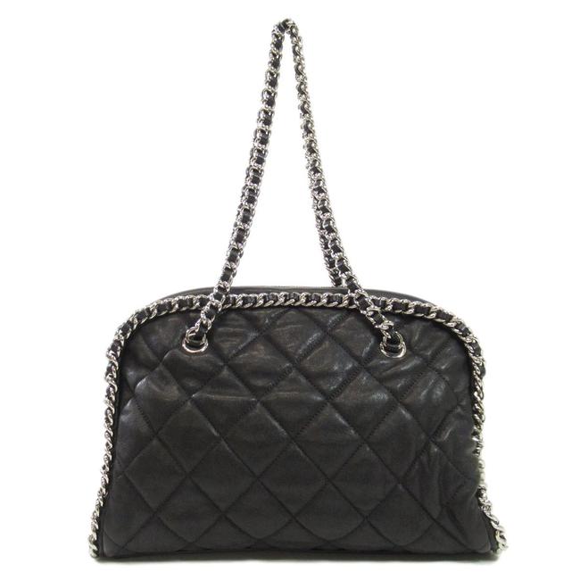 Chanel Chain Coco Mark Calf Ladies Black Shoulder Bag