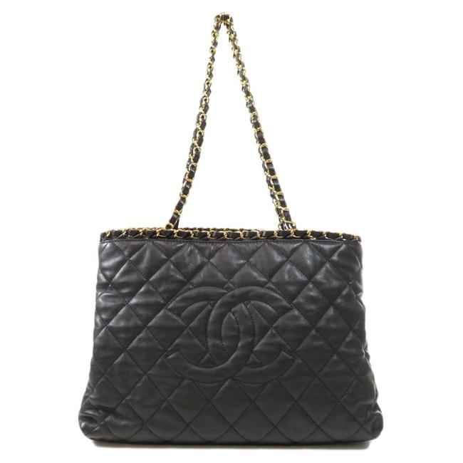 Chanel Chain Coco Mark Quilted Lambskin Ladies Black Quilting Tote