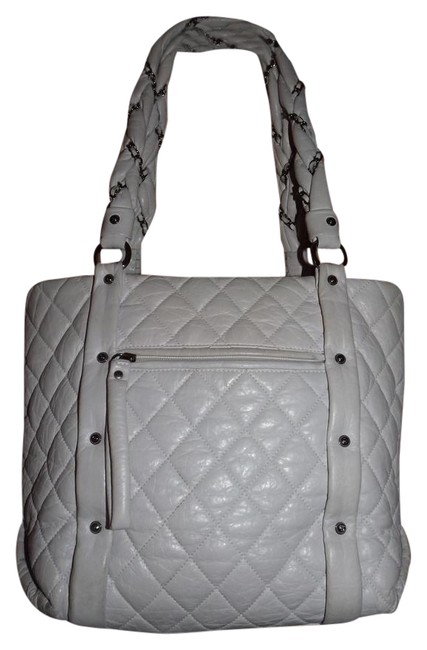 Chanel Chain Lady Braid White Leather Tote