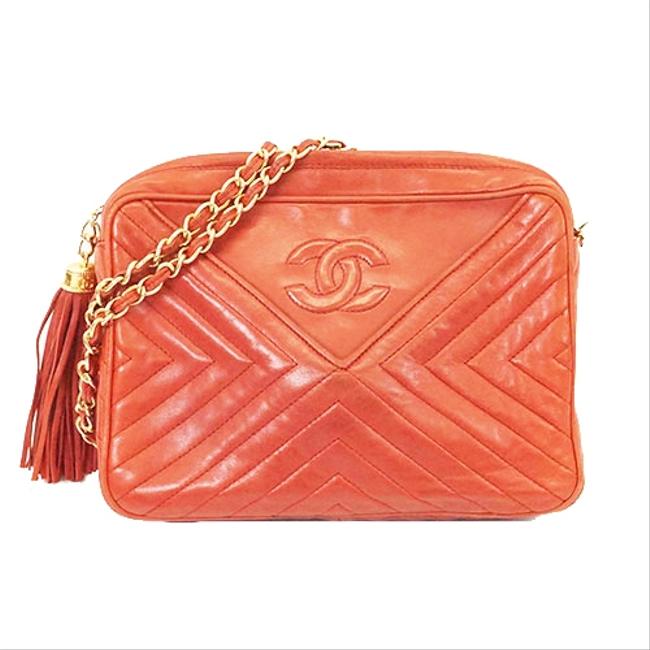 Chanel Chain with Fringe Womens Red Color Leather Shoulder Bag