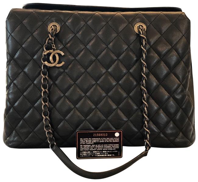 Chanel City Shopper Black Leather Tote