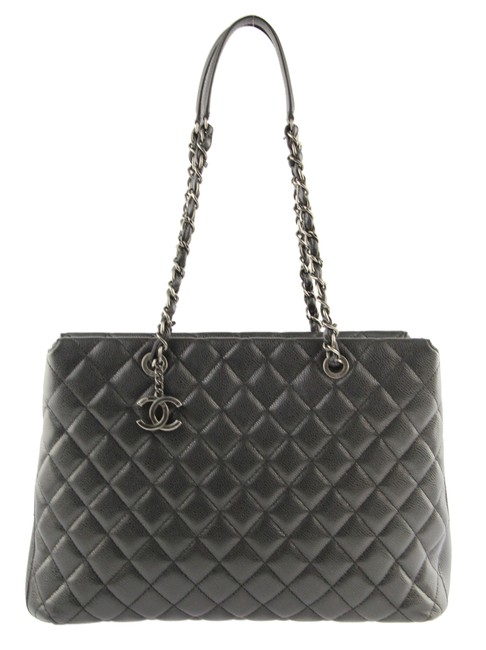 Chanel City Shopping Black Leather Tote