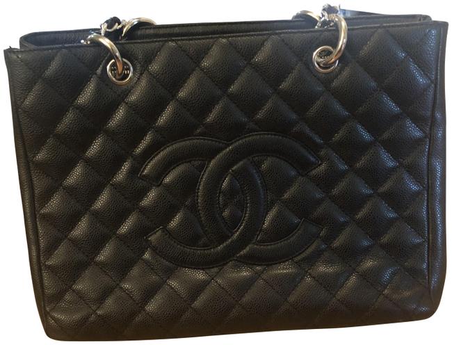 Chanel Classic Gst Caviar Black Leather Tote