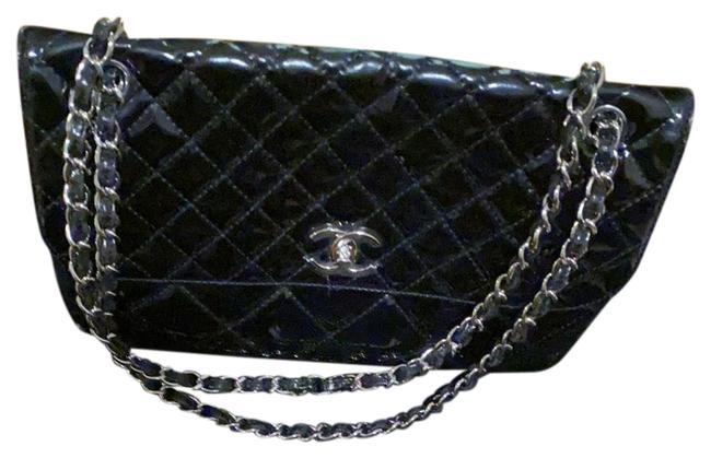 Chanel Classic Leather Patent Black Shoulder Bag