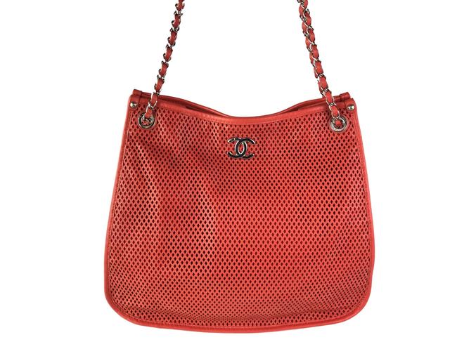 Chanel Classic Red Leather Tote