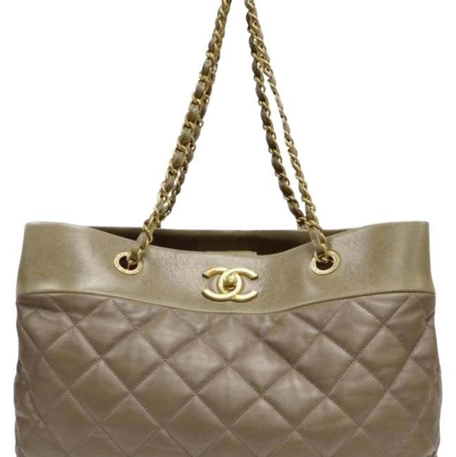 Chanel Classic Taupe Leather Tote