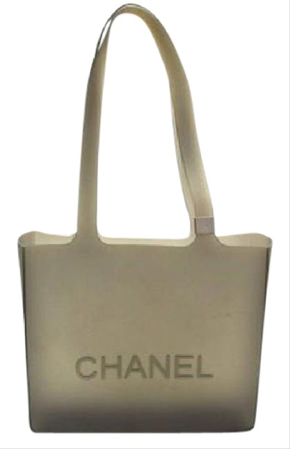 Chanel Jelly Clear 219544 Grey Vinyl Tote