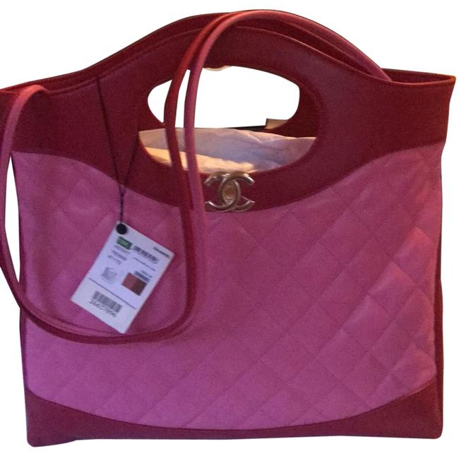 Chanel Clutch And PinkRed Leather Tote