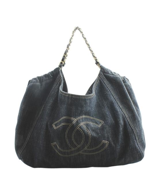Chanel Coco Cabas 162440 Blue Denim Tote