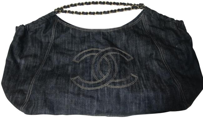 Chanel Coco Cabas Large Blue Denim Tote