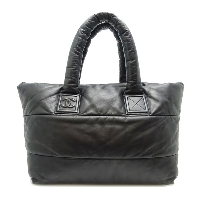 Chanel Cocoon Coco Gm Ladies Lambskin Dh56842 Black  Bordeaux Leather Tote