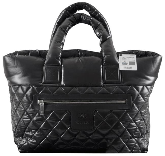 Chanel Cocoon Coco Shoulder Black Nylon Tote