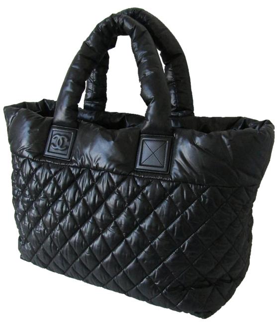 Chanel Cocoon Coco Small Black Nylon Tote