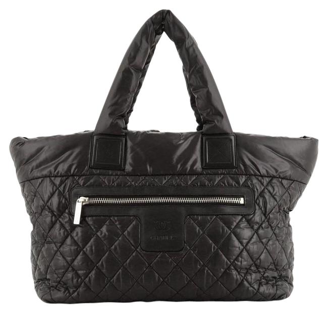 Chanel Cocoon Coco Zipped Quilted Nylon Medium Tote