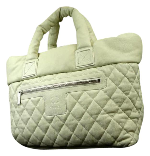 Chanel Cocoon Quilted Caviar 216668 White Leather Tote