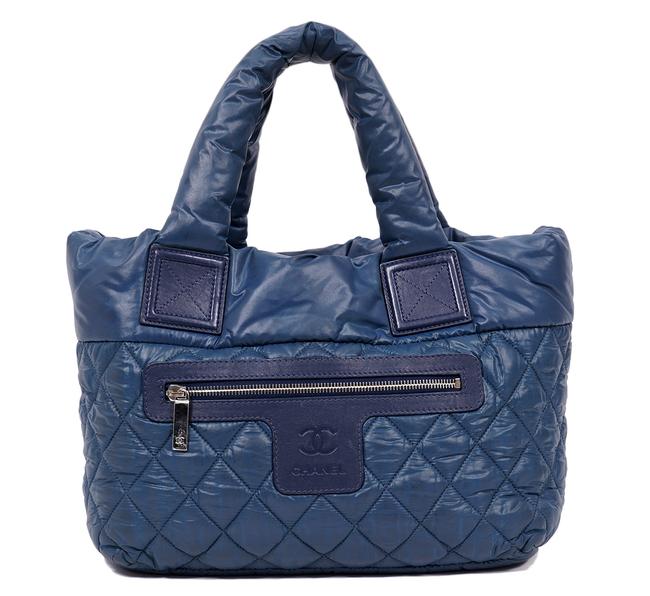 Chanel Cocoon Quilted Pillow 2009 Blue Parachute Tote