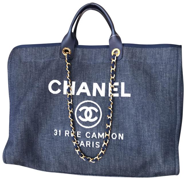 Chanel XL Deauvile Size Denim Tote
