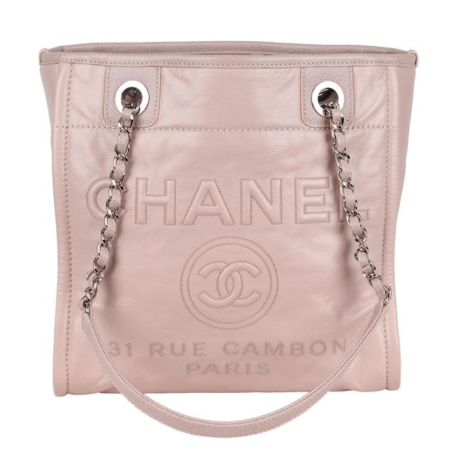 Chanel Deauville 7154 Pink Leather Tote