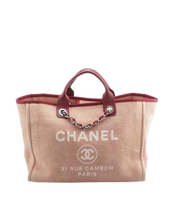 Chanel Deauville A67011 Medium 145107 Pink Canvas Tote