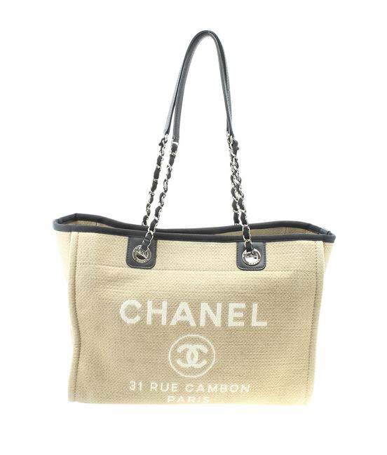Chanel Deauville A67011 Medium 184979 Tan Canvas Tote
