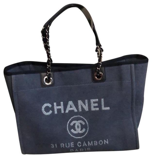 Chanel Deauville Denim 16070356 Blue Cotton Blend Tote