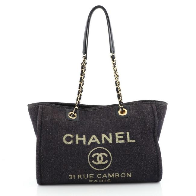 Chanel Deauville Lurex Canvas Small Tote