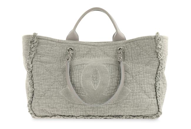 Chanel Deauville Medium Double Face Grey Canvas Tote