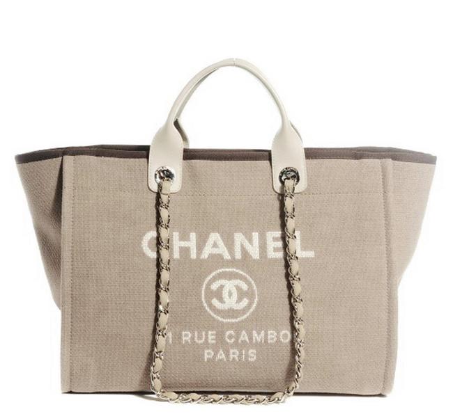 Chanel Deauville Monogram Ecru Canvas Tote
